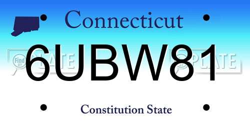 6UBW81 Connecticut License Plate