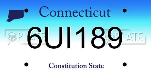 6UI189 Connecticut License Plate