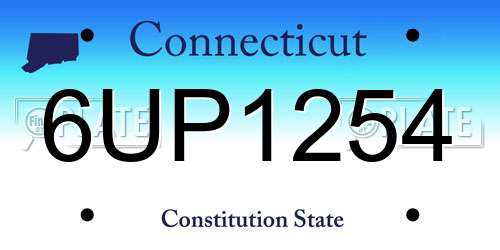 6UP1254 Connecticut License Plate