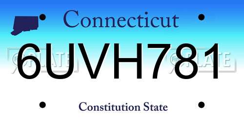 6UVH781 Connecticut License Plate