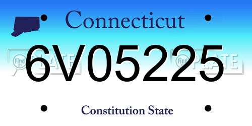 6V05225 Connecticut License Plate