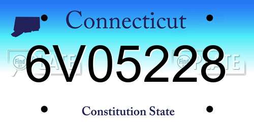 6V05228 Connecticut License Plate