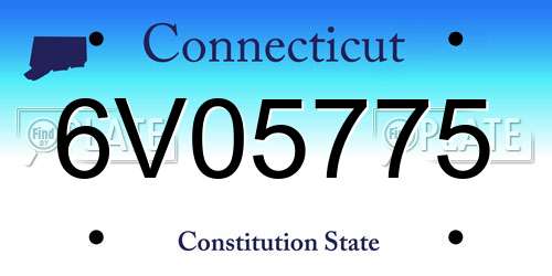 6V05775 Connecticut License Plate