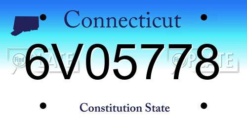 6V05778 Connecticut License Plate