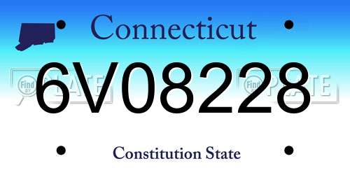 6V08228 Connecticut License Plate