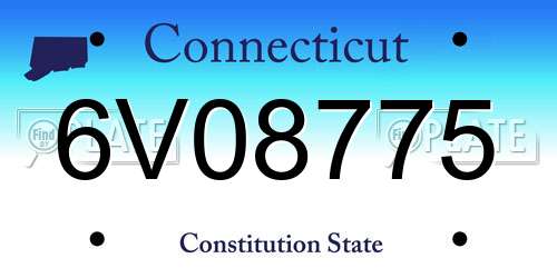 6V08775 Connecticut License Plate