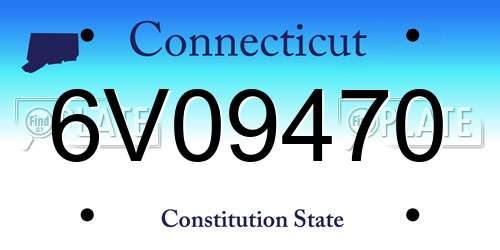 6V09470 Connecticut License Plate