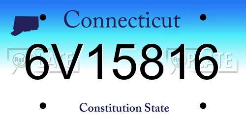 6V15816 Connecticut License Plate