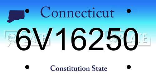 6V16250 Connecticut License Plate