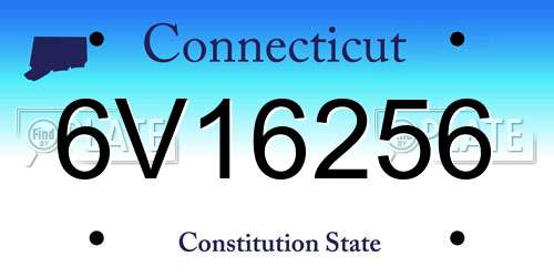 6V16256 Connecticut License Plate