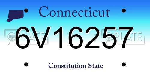 6V16257 Connecticut License Plate