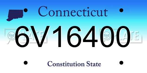 6V16400 Connecticut License Plate