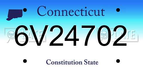 6V24702 Connecticut License Plate
