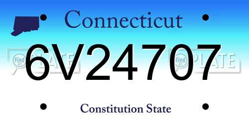 6V24707 Connecticut License Plate
