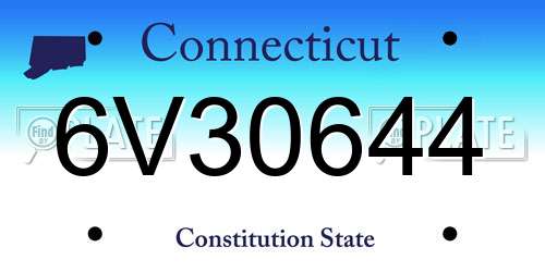 6V30644 Connecticut License Plate