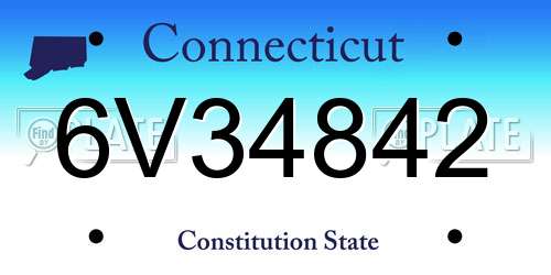 6V34842 Connecticut License Plate