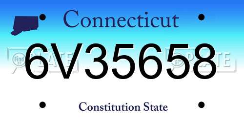 6V35658 Connecticut License Plate