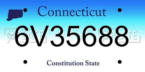 6V35688 Connecticut License Plate