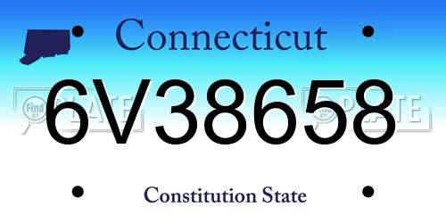 6V38658 Connecticut License Plate