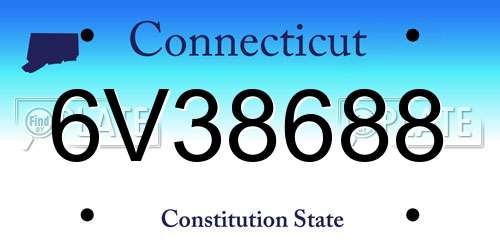 6V38688 Connecticut License Plate