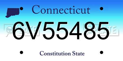 6V55485 Connecticut License Plate