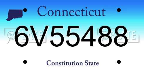 6V55488 Connecticut License Plate