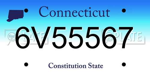 6V55567 Connecticut License Plate
