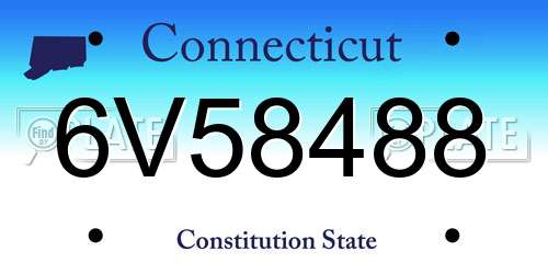 6V58488 Connecticut License Plate