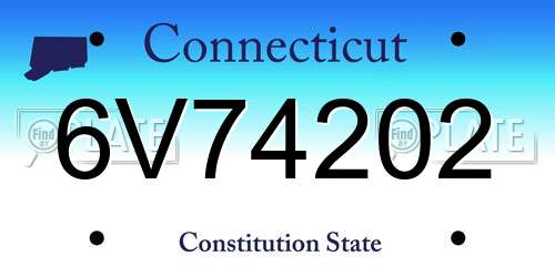 6V74202 Connecticut License Plate