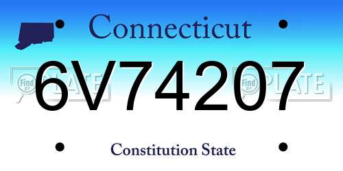 6V74207 Connecticut License Plate