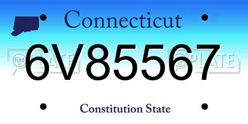 6V85567 Connecticut License Plate