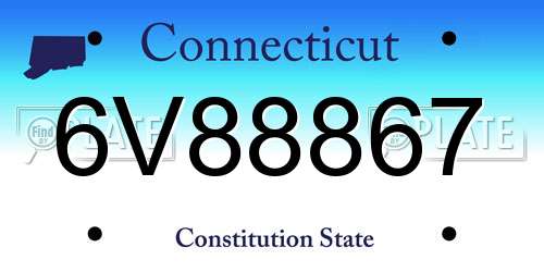 6V88867 Connecticut License Plate
