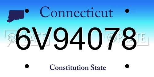 6V94078 Connecticut License Plate