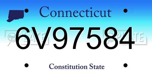 6V97584 Connecticut License Plate
