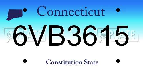 6VB3615 Connecticut License Plate