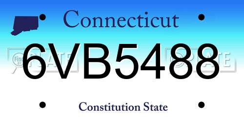 6VB5488 Connecticut License Plate