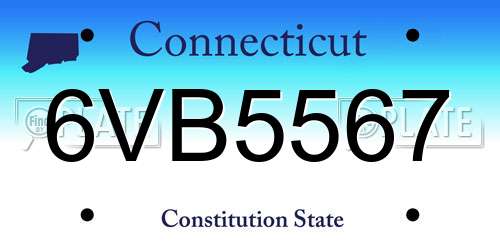 6VB5567 Connecticut License Plate