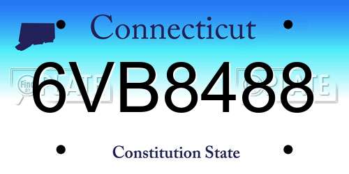 6VB8488 Connecticut License Plate