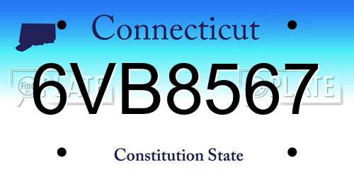 6VB8567 Connecticut License Plate
