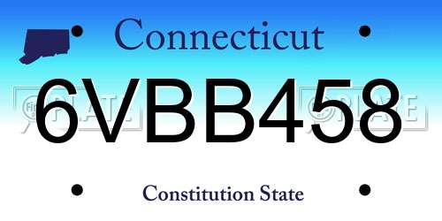 6VBB458 Connecticut License Plate