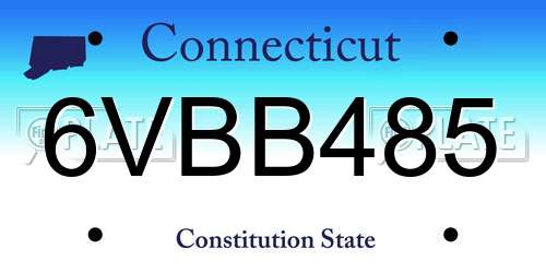 6VBB485 Connecticut License Plate