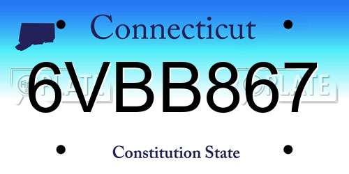 6VBB867 Connecticut License Plate