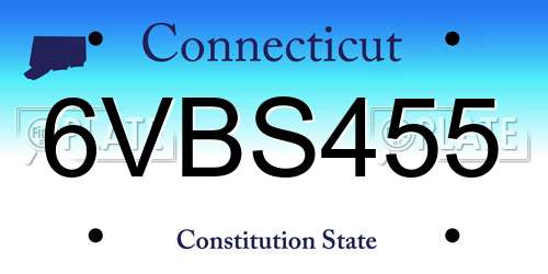 6VBS455 Connecticut License Plate