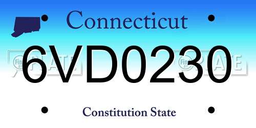 6VD0230 Connecticut License Plate