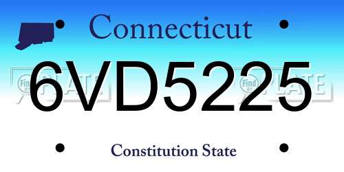 6VD5225 Connecticut License Plate