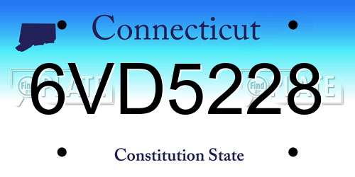 6VD5228 Connecticut License Plate