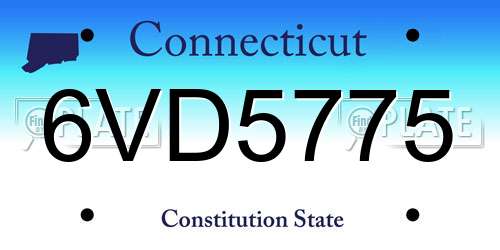 6VD5775 Connecticut License Plate
