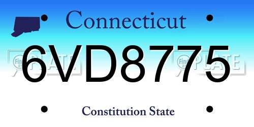 6VD8775 Connecticut License Plate