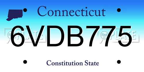 6VDB775 Connecticut License Plate