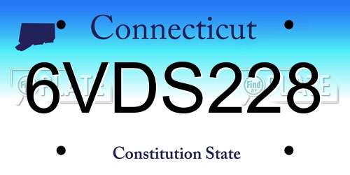 6VDS228 Connecticut License Plate